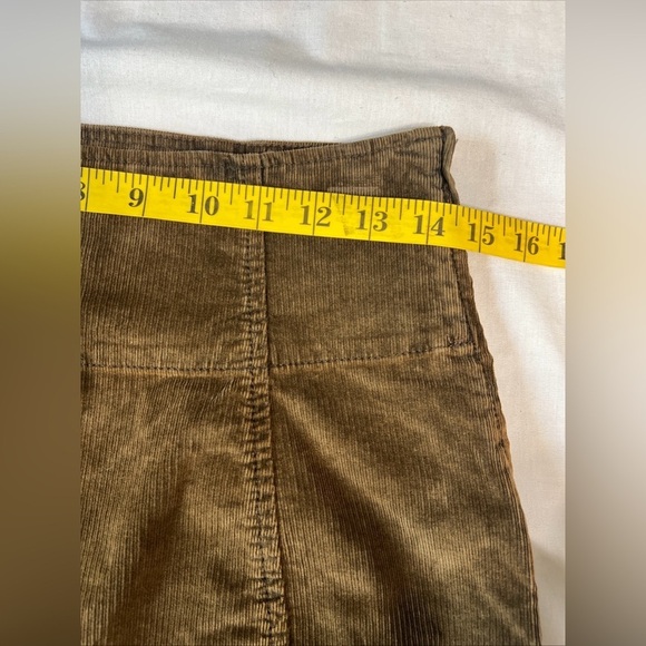 Free People Women’s Size Small  Brown A-Line Corduroy Mini Skirt Flat Front EUC. - Picture 6 of 7